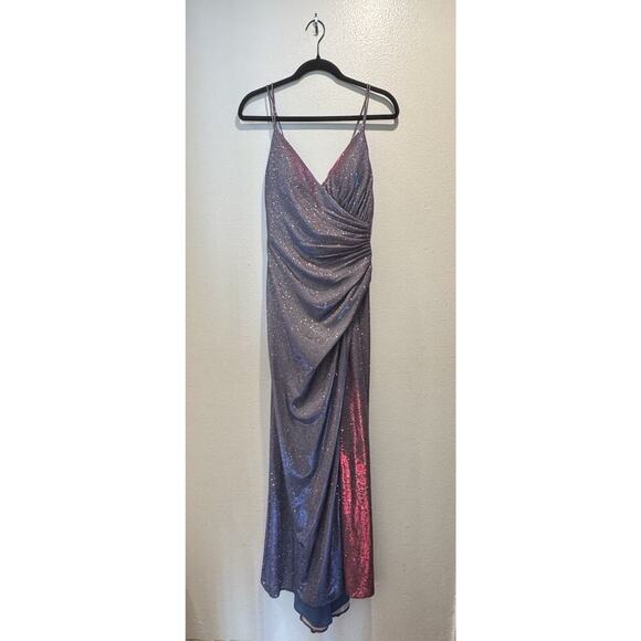 Ienna for Mac Duggal Dresses & Skirts - Ienna For Mac Duggal Size 2 Iridescent Long Slit Gown Dress Shimmer Mermaid Glam